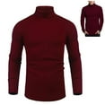 thumbnail image 2 of Daupanzees Mens Slim Fit Turtleneck Sweater Long Sleeve Thermal Shirt Top Autumn Winter Male Knitwear Pullover, 2 of 7