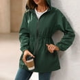 thumbnail image 4 of Women Jackets Spring Fall Windbreaker Hooded Outdoor Softshell Jacket Zip Up Lightweight Raincoat Sports Green S, 4 of 6