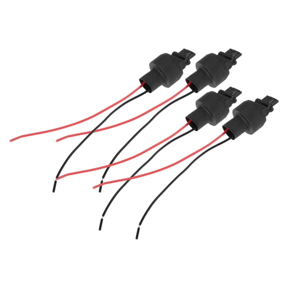 Unique Bargains 3156 Bulb Socket Harness for LED Bulbs Turn Signal Lights Brake Tail Lights Male Connector (Set of 4)