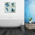 thumbnail image 5 of Beach Theme Wall Decor Aqua Blue Sea Turtle Wall Art for Kids Bedroom Bathroom Octopus Jellyfish Angelfish Painting Picture Ocean Fish Animals Canvas Prints Artwork Nursery Home Decoration 16x16 4Pcs, 5 of 6