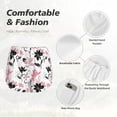 thumbnail image 4 of Yiaed Lilies Flowers Print Women's Running Shorts with Liner 3 Zipper Pockets Elastic Workout Athletic Gym Yoga Shorts-X-Large, 4 of 7