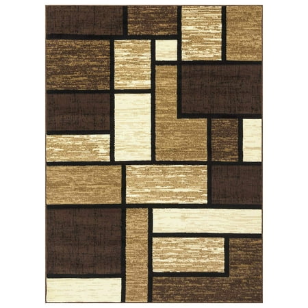 Princess 8x10 Geometric Swirl Abstract Area Rug 809 in Cream Brown