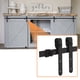 thumbnail image 1 of Kit de hardware para puerta de granero deslizante mini de 5 pies para 2 puertas de closet, riel plano con rodillo en forma de J, para armarios, vestidores y soportes de TV, 1 of 6