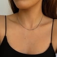 thumbnail image 2 of 925 Sterling Silver Cuban Link 3mm Diamond Cut Curb Chain Necklace for Women Men 18-26 Inches, 2 of 5