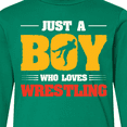 thumbnail image 4 of Inktastic Just a Boy Who Loves Wrestling Long Sleeve Youth T-Shirt, 4 of 5