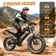 Electric Bike for Adults, PEAK 1500W, 20 Fat Tire, 48V 23Ah 30MPH Off-Road Ebike, Full Suspension E-Mountain Bike UL2849