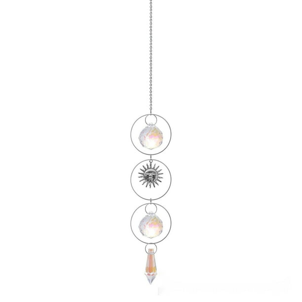 Sunshine Catcher Gardening Crafts Bedroom Decoration Silvers Pointed Beads Star Double Heart 5-piece Set Crystal Pendant