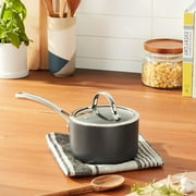 Cooks Standard 3-Quart Hard Anodized Nonstick Saucepan with Lid, Black
