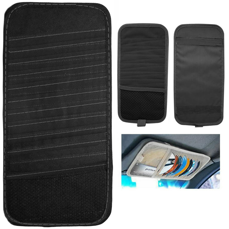 12 CD Car Sun Visor Storage Disc Capacity Holder Black Pocket Case Organizer - Walmart.com