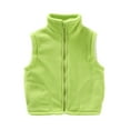 thumbnail image 2 of Abcomgle Kids Fleece Vest Full Zip Sleeveless Jacket Stand Collar Lightweight Kids Vest Girls Winter Thermal Fuzzy Outerwear with Pockets,9-10 Years Light Green, 2 of 3