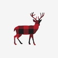 thumbnail image 3 of Straatsma, Leah 15x15 Black Modern Framed Museum Art Print Titled - Buffalo Plaid Deer, 3 of 5