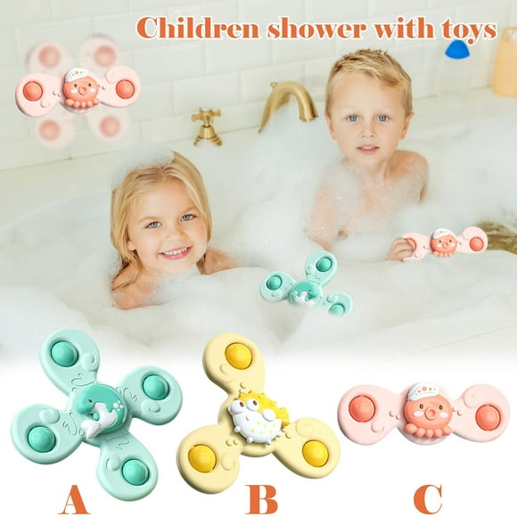 Baby Savings!Toys Games Kids,Christmas Decorations,Baby Toys Clearance,Novelty Gag Toys for Girls Boys,Christmas Gifts for Kids,3PCS Marine Life Spinning Suction Cup Spinning Baby Bath Toys