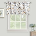 thumbnail image 2 of Watercolor Leaves Print Valance for Windows, Grey Floral Printed Short Curtains Valances Rod Pocket for Kitchen Bathroom Cafe Window Treatment 52 x 18 Inches, Orange/Gray, 2 of 6