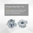 thumbnail image 5 of M5x8mm T-Nuts 4 Pronged 0.57" x 0.31" Tee Nut Carbon Steel Fully Thread 50packs, 5 of 7