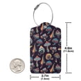 thumbnail image 4 of Disketp 2 Pcs Luggage Tag For Suitcase,Colorful Mushrooms In Doodle Style Leather Baggage Tag With Stainless Steel Loop Privacy Cover For Women Men Girls, 4 of 5