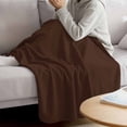 thumbnail image 3 of Brown Pure Color Blanket Soft Cozy Warm Throw Blanket for Couch, Plush Fuzzy Flannel Fleece Blankets for Sofa, Aesthetics Contemporary Luxury Bed Blankets Lightweight Gifts for Women, 30"x40", 3 of 9