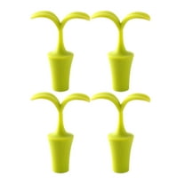 LOVERLYZ 4pcs Chic Leaf Shape Red Wine Stopper Creative Silicon Champagne Bottle Stopper Party Supplies for Bar Party Restaurant
