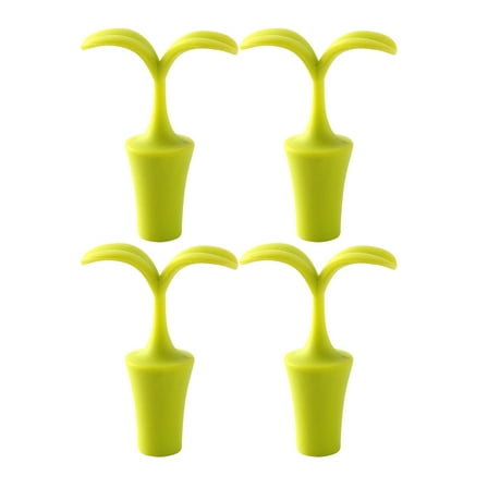 LOVERLYZ 4pcs Chic Leaf Shape Red Wine Stopper Creative Silicon Champagne Bottle Stopper Party Supplies for Bar Party Restaurant