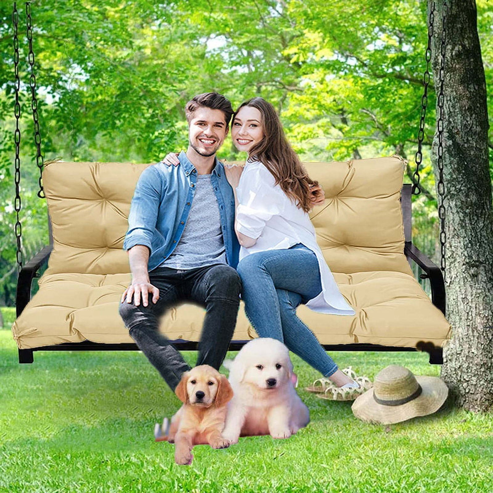 YLLN 60*40 Inch Porch Swing Cushions, Patio Furniture Cushions With 4" Thicken Backrest, Bench Cushions For Outdoor Furniture, Anti-Fading Waterproof Patio Cushions
