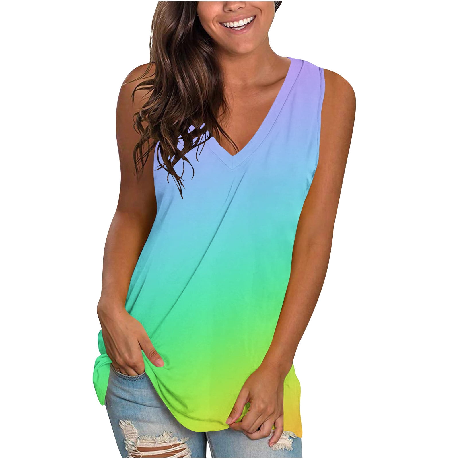 Lenago Womens Tops Clearance Under $5 Tank Tops for Women Plus Size ...