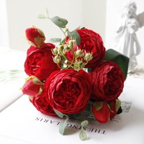 StSilkitty Elegant Artificial Silk Peony Flower Bouquets for Wedding and Home Decor Suit for Parties,Offices Gardens Set of 2 with Realistic Look