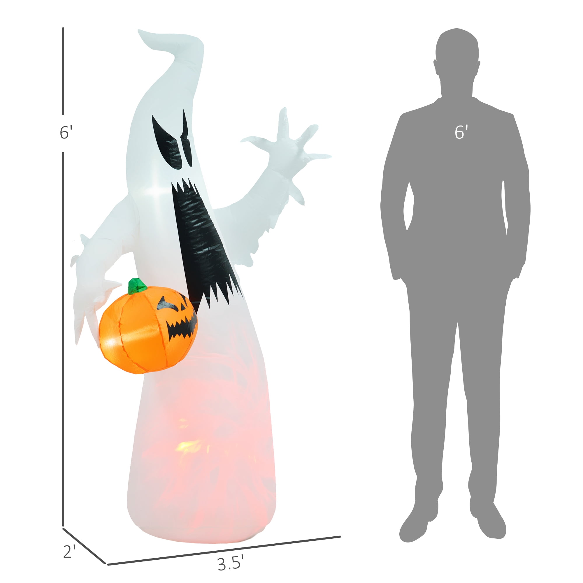 Alvantor 5.9" Inflatable Halloween Ghost Decoration with Pumpkin Waterproof Pink