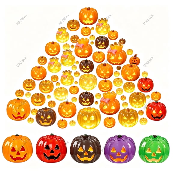 Halloween Decor Mini Resin Pumpkin Ornaments Waterproof Reusable Figurines for Party Favors Home Accents and DIY Crafts by MPOISVA