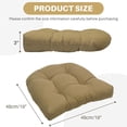 thumbnail image 6 of 2 Pack Waterproof Outdoor Chair Cushions, Thick Tufted U-Shaped Seat Cushions with Adjustable Ties for Garden Chairs, Patio Furniture, 19x19x4 Inches, 6 of 9