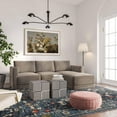 thumbnail image 2 of TOV Furniture Willow Taupe Ottoman, 2 of 4
