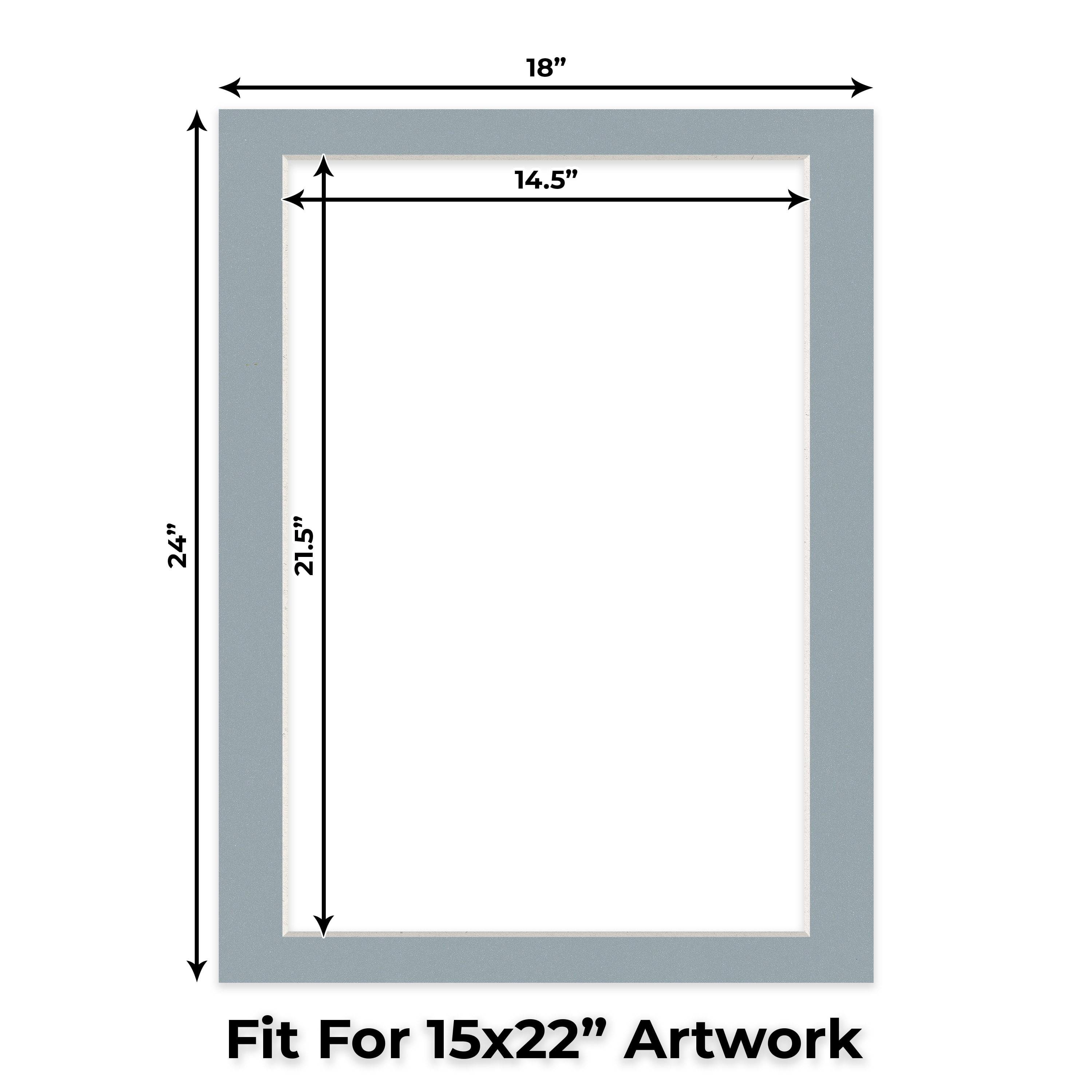 Metallic Silver Picture Frame Mat for 18x24 Frames - Fits 15x22 Photos - 10 Mats