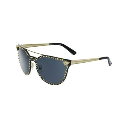 Versace Women's Mirrored VE2177-125287-45 Grey Cat Eye Sunglasses