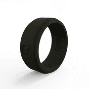 QALO Men's Classic Silicone Ring, Black, Size 9
