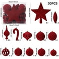 thumbnail image 3 of Cheapark 30 Pieces Velvet Christmas Ball Ornaments, Flocked Plastic Xmas Tree Decorations, 2.4 Inch Mixed Colors, 3 of 5