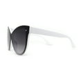 thumbnail image 4 of Womens Oversize Cat Eye Chic Horn Rim Shield Sunglasses White Smoke, 4 of 4