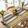 thumbnail image 5 of Yellow Morocco Placemats Set of 2, Geometric Grey Stripes Modern Washable Wipeable Table Mats for Dining Tables, Indoor Outdoor Kitchen Place Mats for Holiday Party Table Decor, 5 of 9