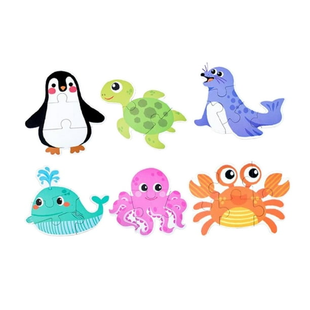 Rompecabezas de manualidades, rompecabezas de combinación de formas, creatividad, motricidad fina, juguetes STEM Animales marinos