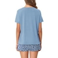 thumbnail image 6 of DremFish Women's Pajamas Sets Short Sleeve Lounge Sets Sleepwear Casual 2 Piece Pjs with Pockets, 6 of 7