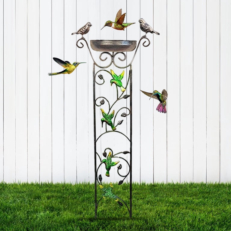 Bird Bath with Trellis Outdoor, DELESYS Antique Garden Iron  display picture 1