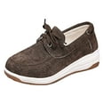 thumbnail image 6 of Mepaouo Women's Canvas Slip on Shoes Comfortable Lace up Fashion Sneakers Running Tennis Flats Brown 9, 6 of 7