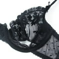 thumbnail image 5 of Women's Balconette Bra Sexy Lace Bra Embroidered Sheer Unpadded Unlined Bra See Through Bra, 5 of 7