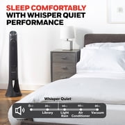 مروحة برجية متذبذبة من Honeywell 40 Black Quiet Set، قوة دوران الهواء 30 قدمًا، 5 سرعات، مؤقت إيقاف التشغيل التلقائي، HYF260B