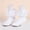 White, variant on FSYBOA Girls Knitting Socks Size 6T, Daily Wear Stretch Lace Breathable Kids Crew Socks Black