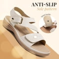 thumbnail image 4 of Littleplum Women's Arch Support Wide Width Flat Sandals with Double Adjustable Straps, Beige, Size 8, 4 of 12