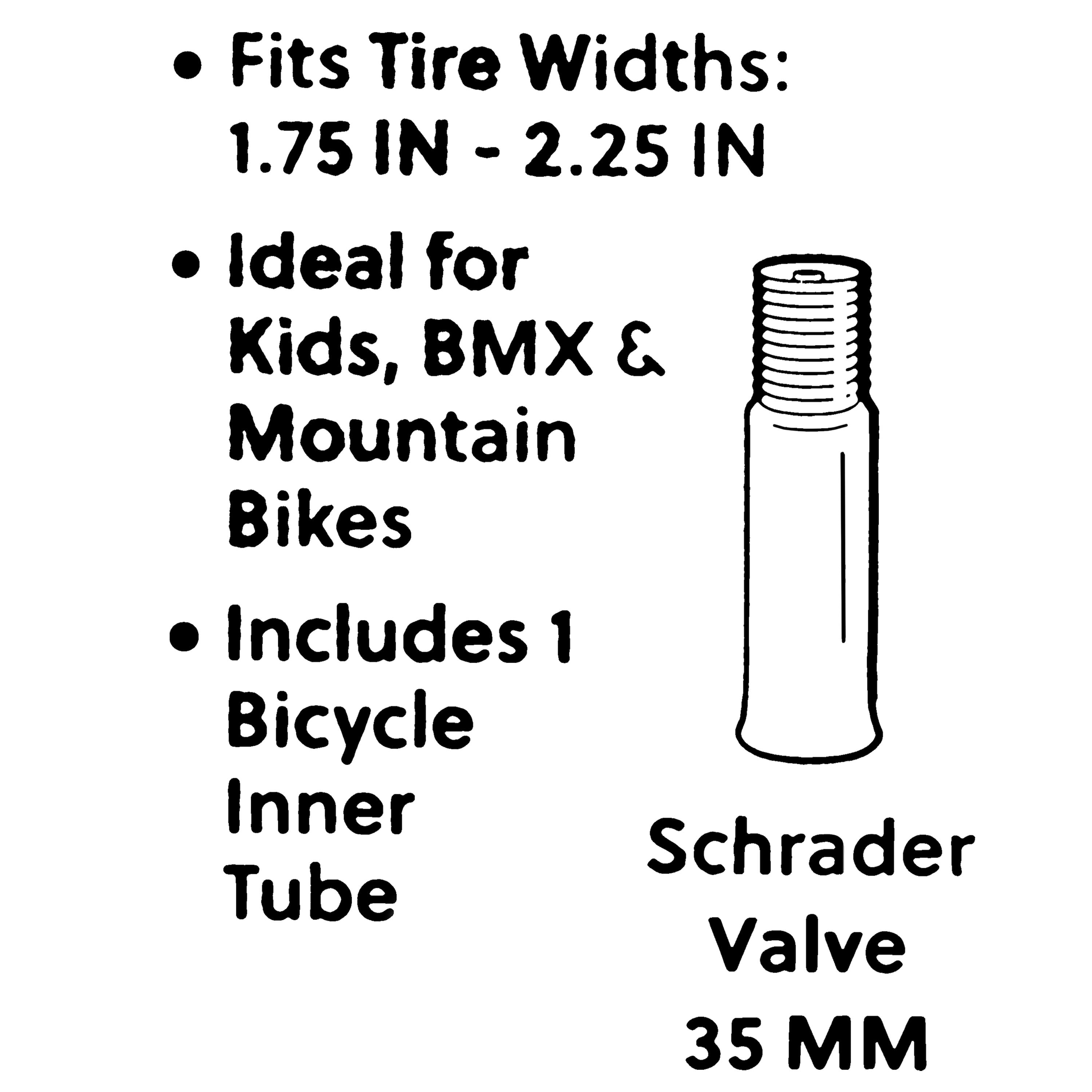 Concord Replacement Bicycle Inner Tube, 24", Schrader Valve