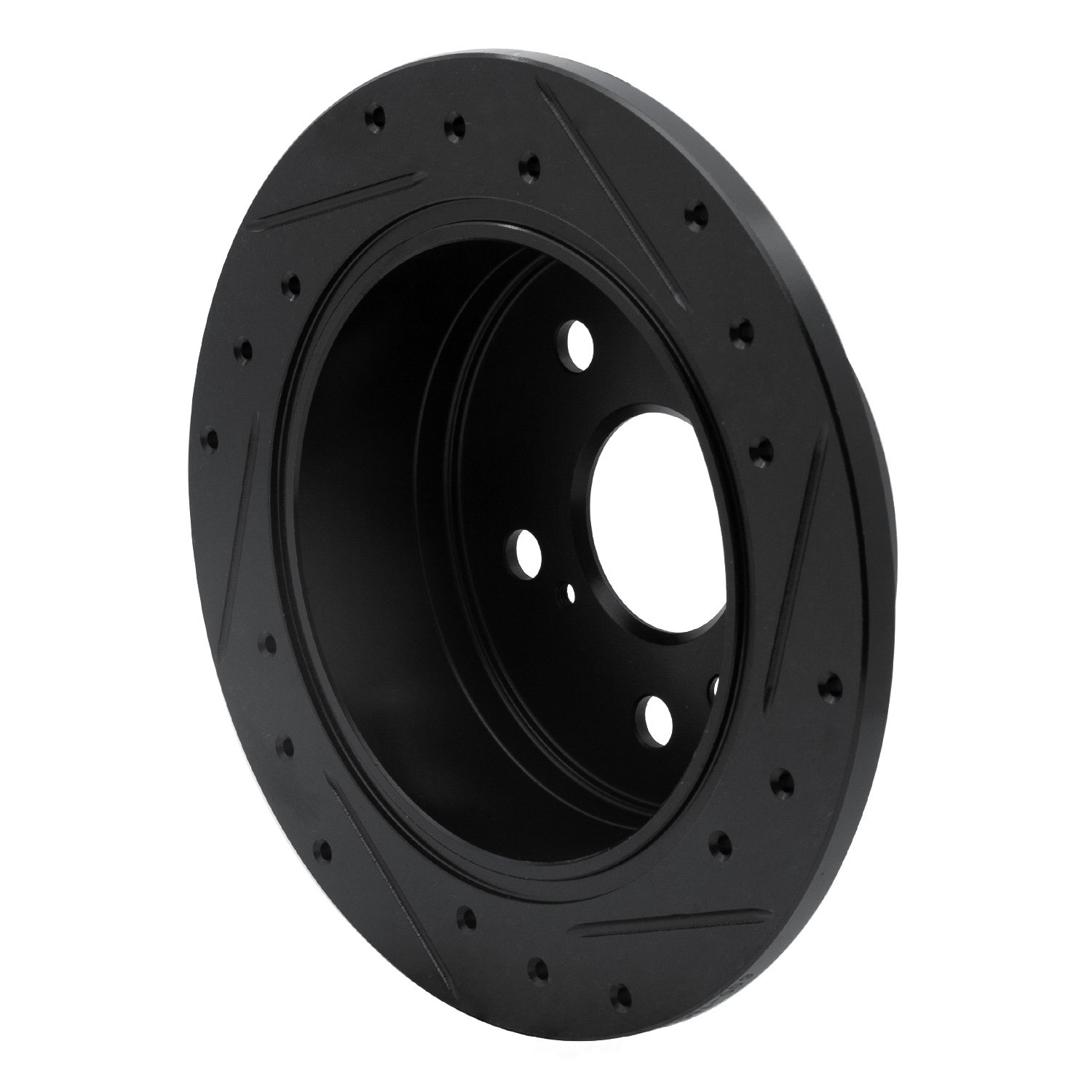 Dynamic Friction Company 633-76076L DFC Brake Rotor - Drilled And Slotted - Black