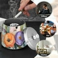 thumbnail image 4 of Yayeee Ashtray with Lid for Cigarette Smokeless Stainless Steel Home Ash Holder, Bright Flowers, 4 of 7