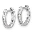 thumbnail image 2 of 14k White Gold Polished Diamond Hinged Hoop Earrings 14k White Gold Earrings, 2 of 2