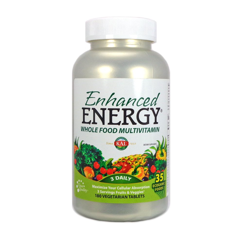 KAL Enhanced Energy, Whole Food Multivitamin, 180 Vegetarian Tablets