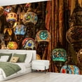 thumbnail image 2 of Peel and Stick Wallpaper Canvas Turkish Moroccan glass tea light hanging Modern Art Wall Mural Decor Self Adhesive and Removable 69in x 98in, 2 of 6