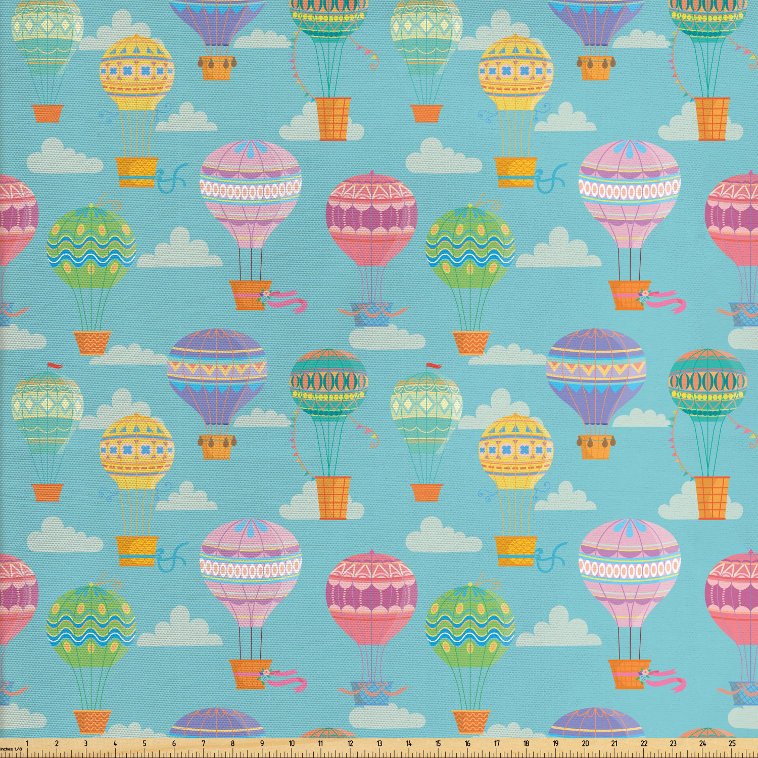 Adventure Nursery Fabric by The Yard, Colorful Ornamental Design of